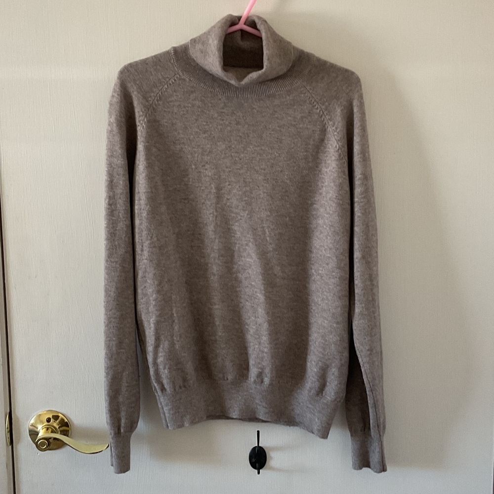 Elegant Taupe Turtleneck Sweater for Men